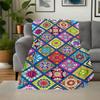 Colorful Mexican Tile Pattern Phone Case CoverBlanket Flannel Throw Blanket for Sofa, Bed, Travel, Camping, Office, Couch, Chair, And Bed Gi