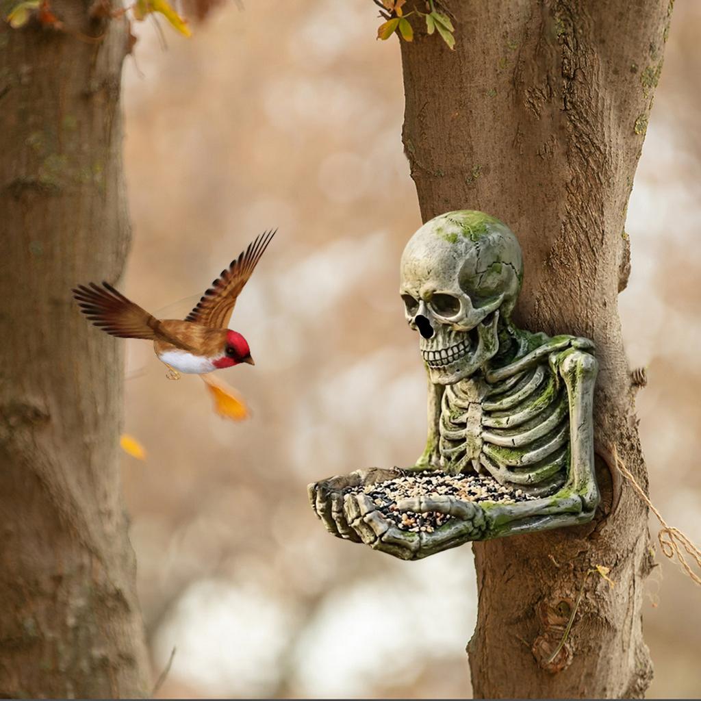 Alimentador de Pássaros Estátua de Jardim ao Ar Livre, Arte Mística da Natureza Ornamento Pendurado e de Mesa Para Quintal Pátio