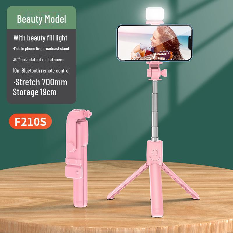 Portable Mini Bluetooth Selfie Stick with Tripod & Fill Light for Mobile Photography