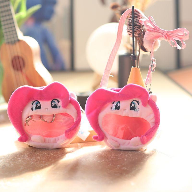 Sweet Pony Plush Bag Charm Adorable Keychain Soft Short Fur Animal Stuffed