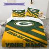 Name Custom Green Bay Packers Pattern Bedding Set Quilt Cover Pillowcase Home Decor Gift (1 * Duvet Cover + 2 * Pillowcase, Without Core)