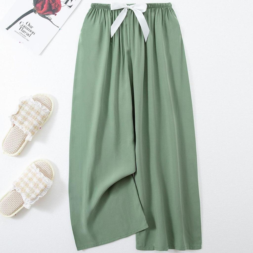 Women's Floral Cotton Silk Pajama Pants, Mosquito Repellent, Outdoor & Home Wear, Plus Size, Lightweight Summer Style.