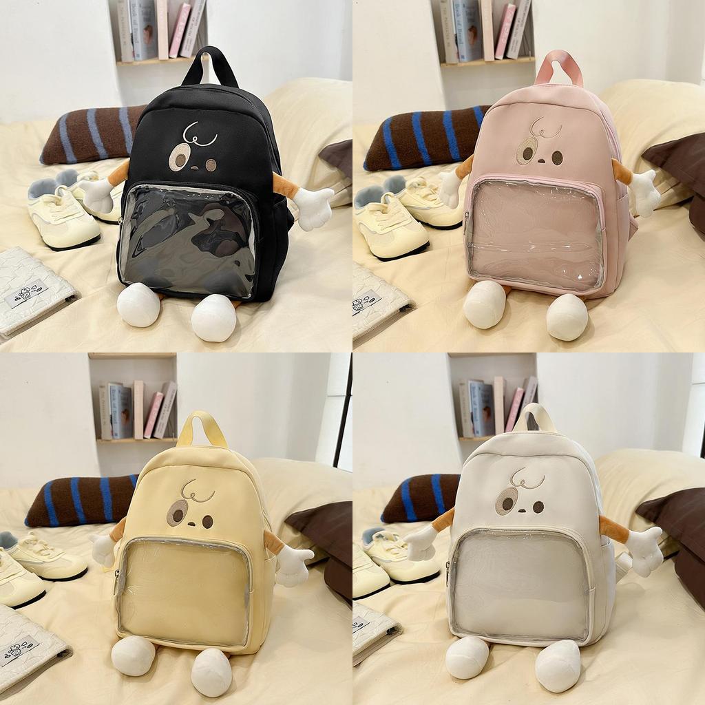 Cartoon Chick Kids Clear Backpack With Nylon Material Large Capacity For Middle School Students