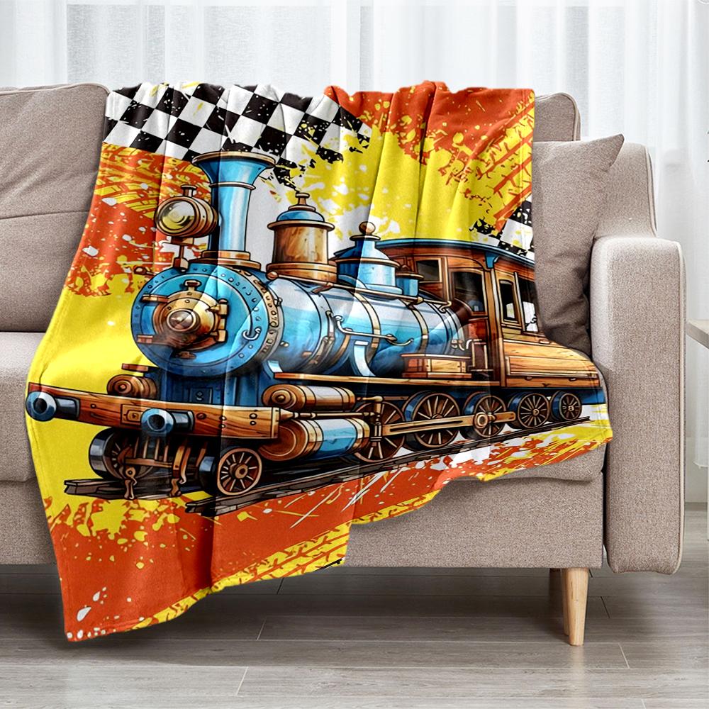 Car Theme Printed Blanket - Perfect for Couch, Bed, Travel & Outdoor Use | Machine Washable, Cozy & Durable.