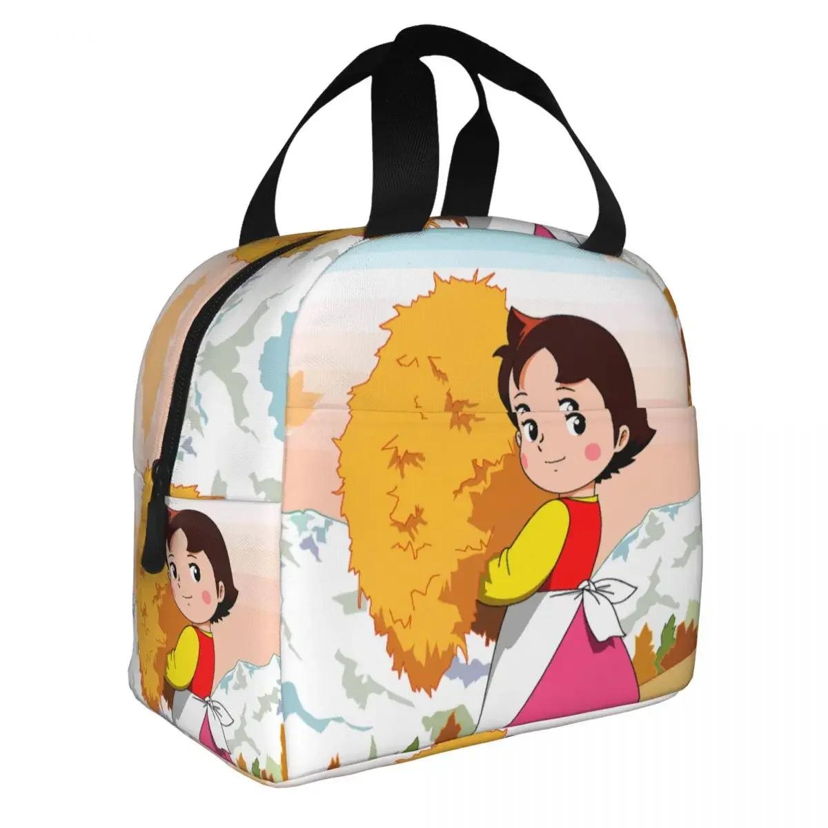 

Аніме Хайді Дівчинка Альп Ланч-бокс Герметичний Охолоджувач Термоізольований для Їжі Хайді Пітер і Дідусь Сумка для Ланчу для Жінок Дитини 22x20x13CM чорний