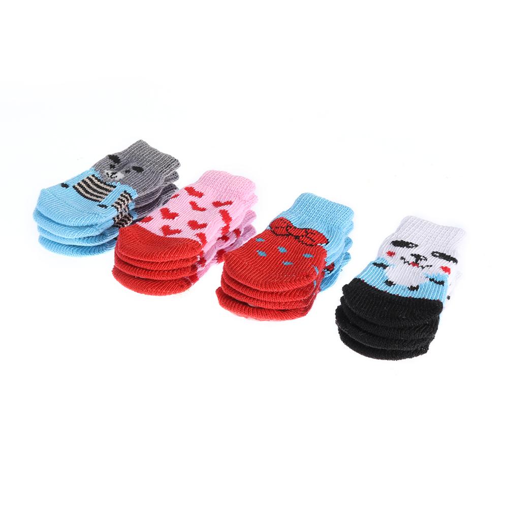 4Pcs/set Fashion Cats Shoe Pet Supplies Dog Shoes Puppy Boots Knitted Socks Anti-Slip