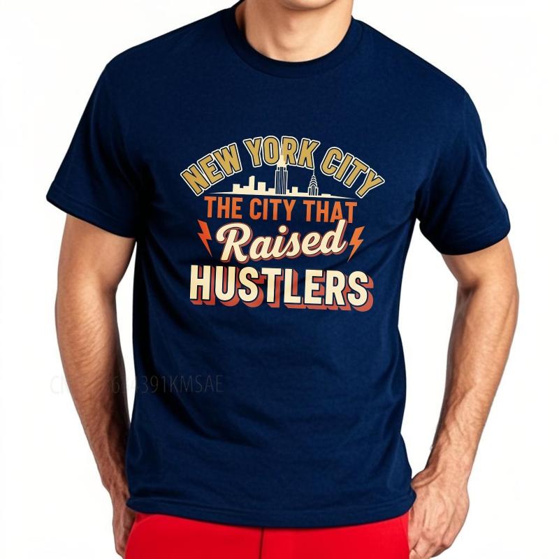 Daily Wear summer Unisex t shirt New York City The City That Raised Hustlers Short Sleeve Relaxed Fit Crew Neck Top tees