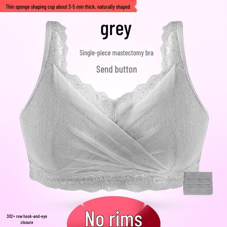 Post-Mastectomy Silicone Prosthetic Lace Bra - Plus Size, Breathable, Shaping, Bandeau
