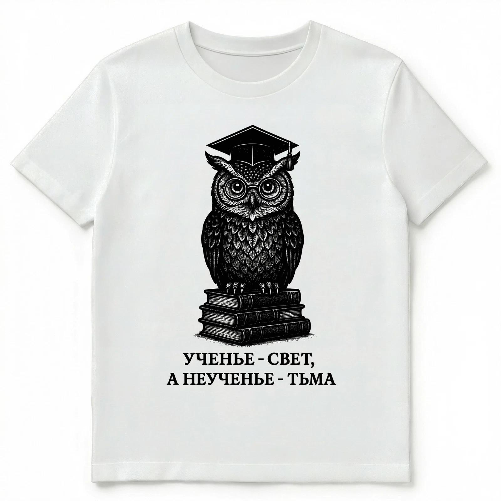 Charming Russian Owl Wisdom Design Unisex T-Shirt S