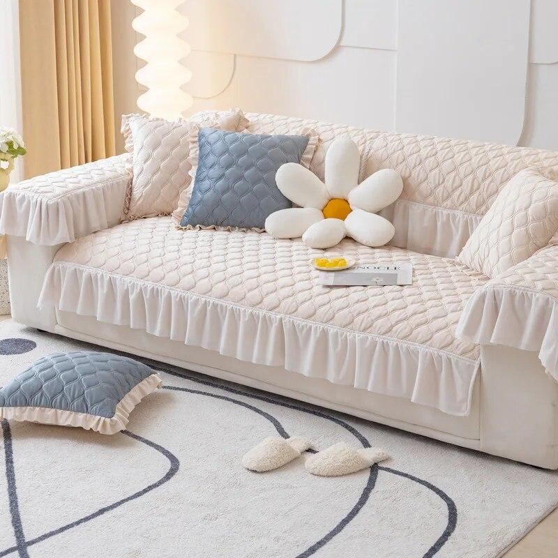 Nuovo Cuscino per Divano in Peluche Semplice Moderno Universale Quattro Stagioni Antiscivolo Fodera Cuscino Panno Asciugamano Inverno