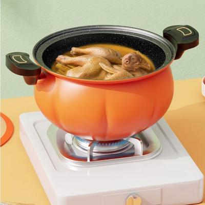 Raffinierter Eisenkürbis-Mikrodrucktopf 5/8L Kürbissuppe Topf Haushalt Schmoren
