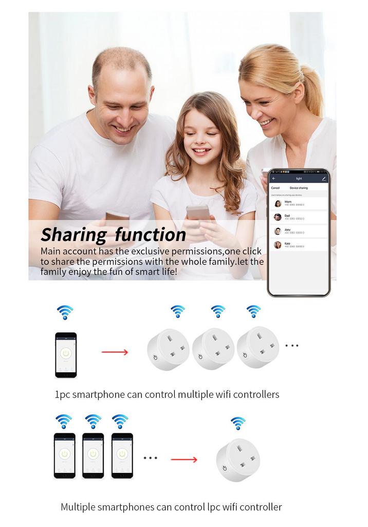 UK Standard Smart WiFi Socket with Alexa/Google Voice Control