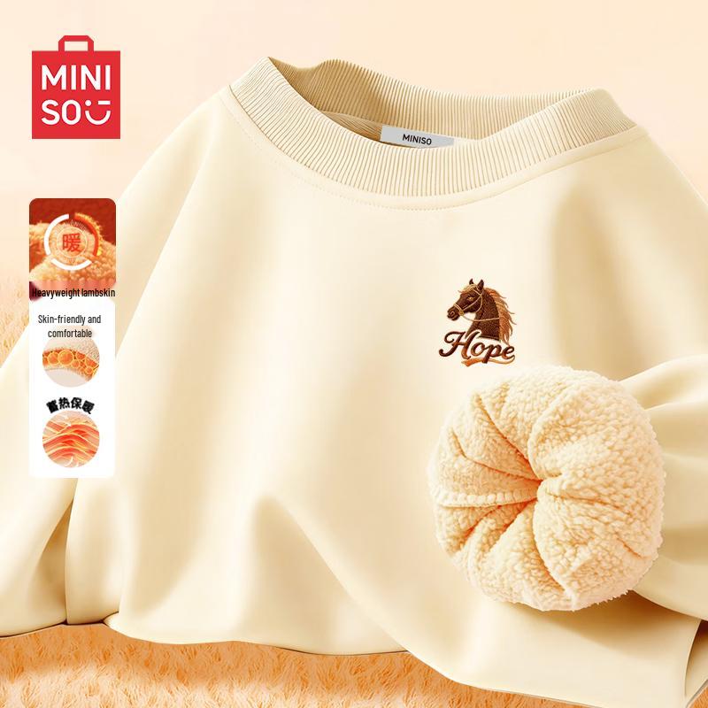 MINISO Men s Lamb Fleece Crewneck Sweatshirt XL