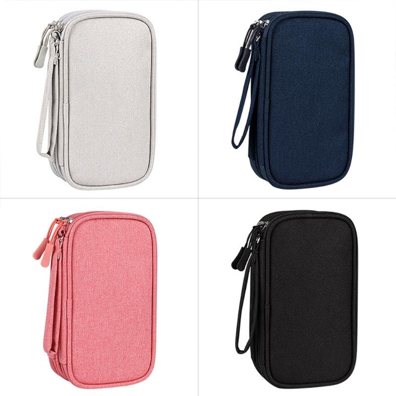 Multi-function Double Layer Storage Packet Suitable for Headphone/ Hard Disk/power Bank/Data Cable and Other Accessories