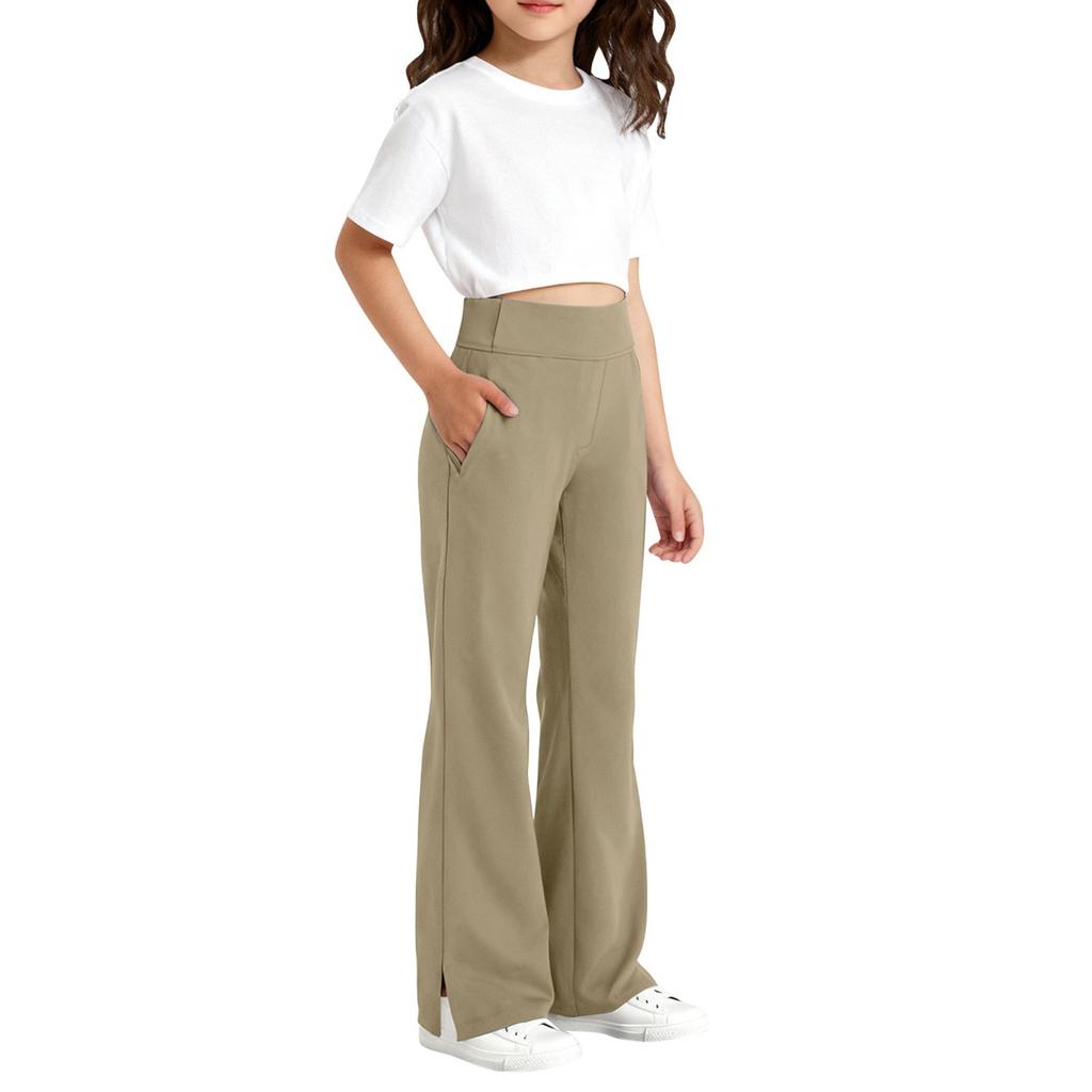 Children's Fashion Slit Micro Horn Casual Pants With Pockets And Sports Pants