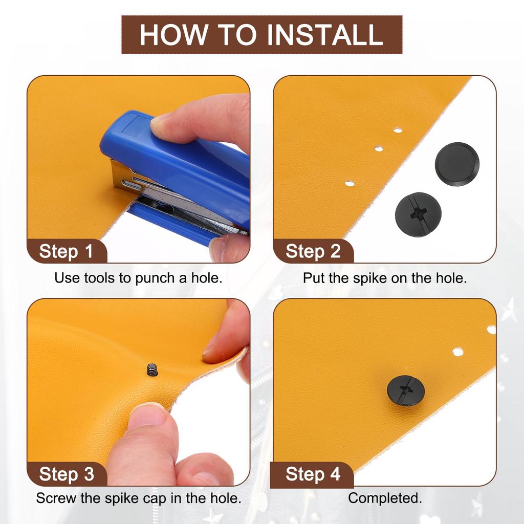 PATIKIL 11mm Chicago Schrauben Leder Leder Sortiert DIY Schwarze Nieten, 120er Pack, Nieten, Stifte, Schrauben, Bolzen, Kit, Basteln, Buchbinden, Dekoration,