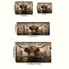 1Pcs Anti Fatigue Kitchen Rugs Cow Sunflower Waterproof Non-Slip Thick Cushioned Kitchen Mat Heavy Duty Comfort Standing Mat for Kitchen