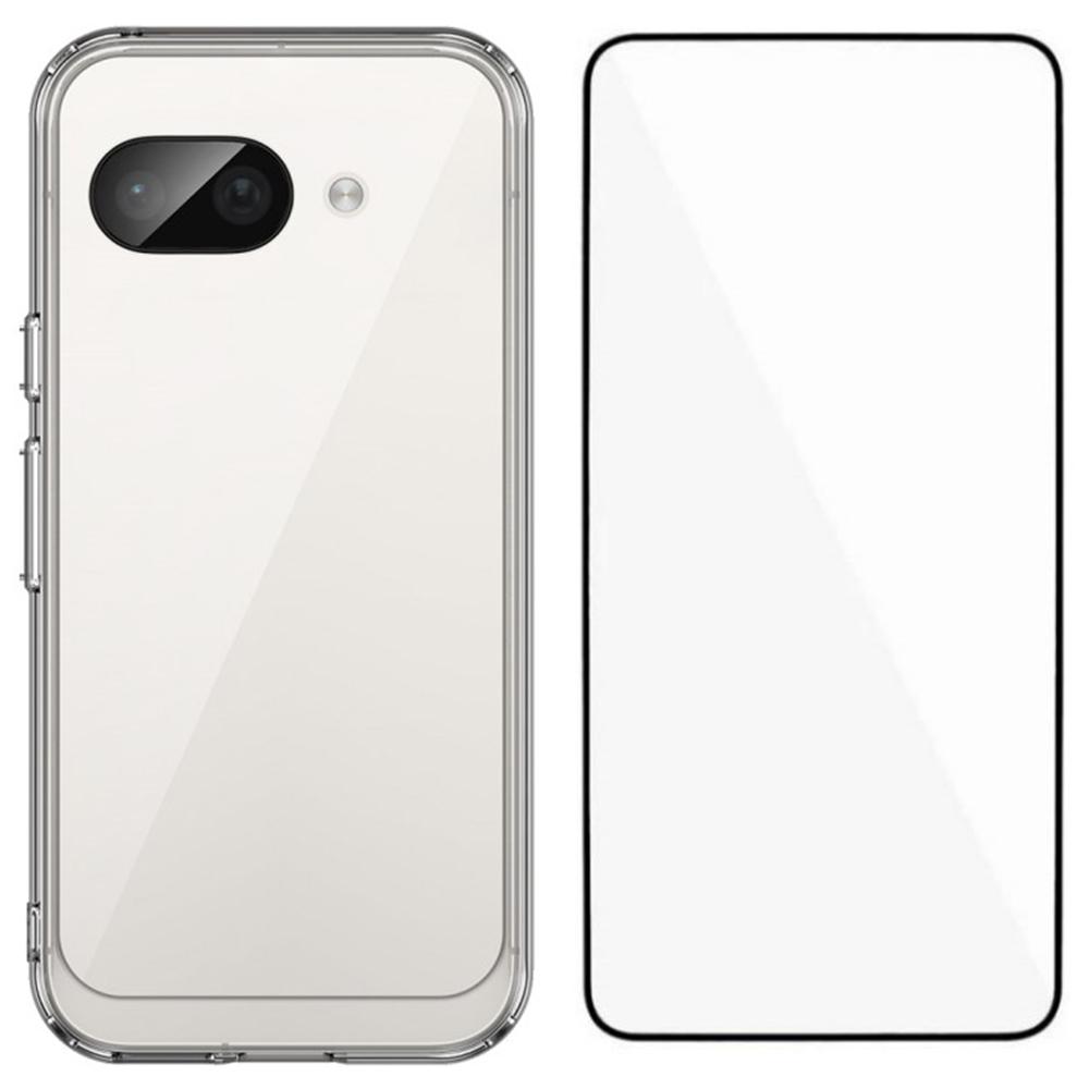 

WANLONFENG Серия MF для чехла Google Pixel 9a из ТПУ+акрила, прозрачная накладка для телефона с защитной пленкой из закаленного стекла A