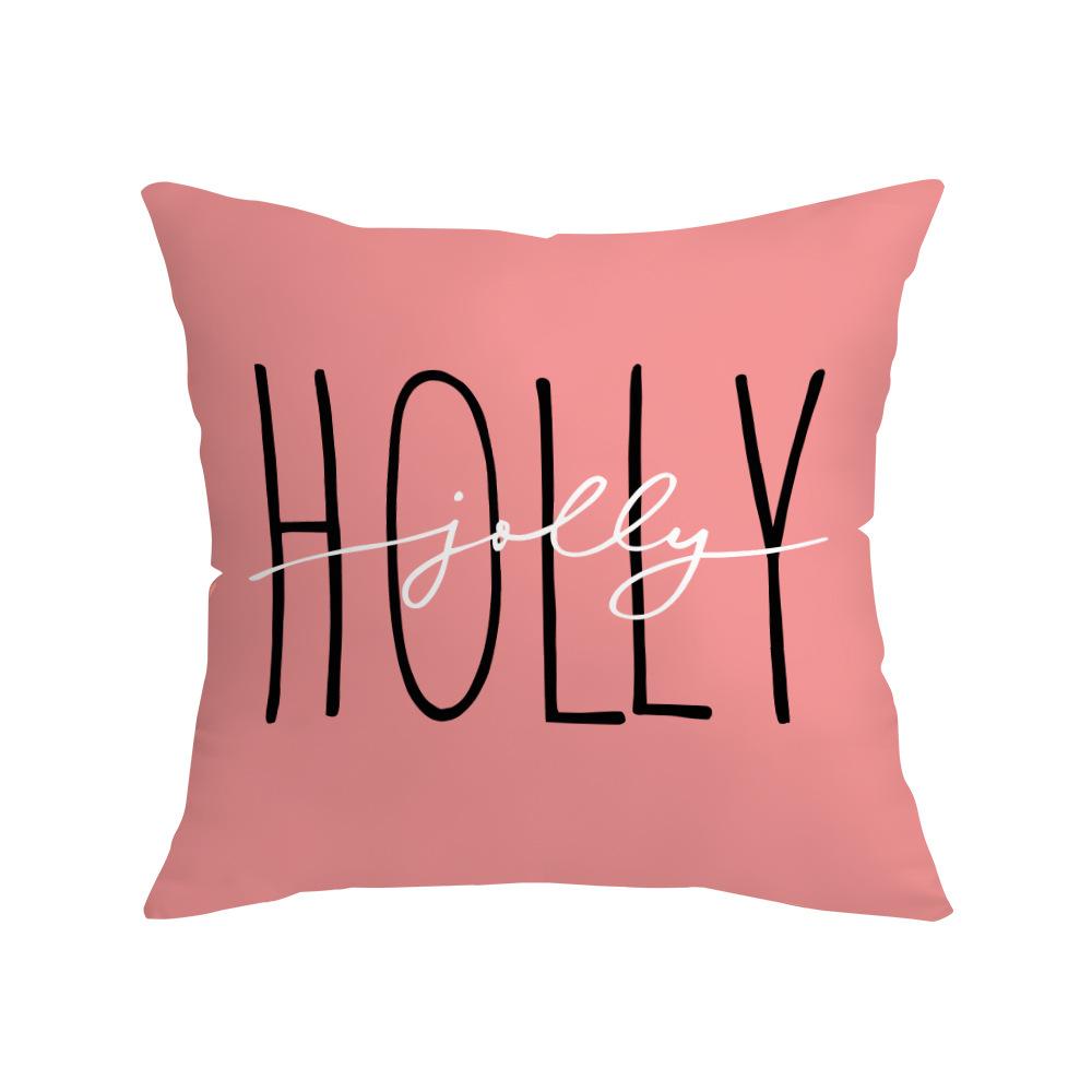 New Pink Christmas Santa Claus Digital Printed Cushion Pillowcase Holiday Decorative Pillowcase