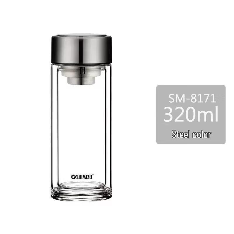 Double-Layer Straight Glass Drinking Cup