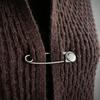 Vintage Engraved Letter/Number Large Brooches Sweater Scarf Buckle Cardigan Anti-Slip Big Pin Decoration Accessories