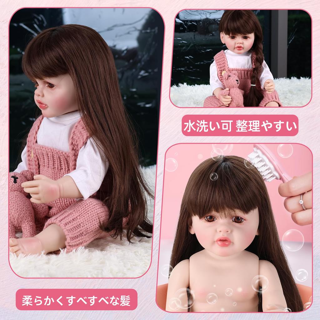 ROERHE Reborn Vinyl Baby Realistic Girl Baby Perfect for Parenting Doll Therapy Doll, Doll, Newborn, 55cm, Practice, Gift,