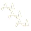 3 Pcs Wire Plate Stand Gold Simple Stylish Geometric Design Rust Resistant Wire Plate Stand Holder Easel Display
