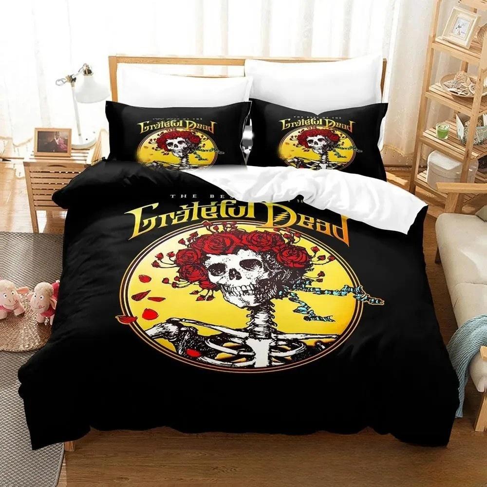 Fashion Rock Band G-Grateful Dead Bedding Set Cute Quilt Cover Bed Cover With Pillowcase Twin Single Queen King Size Boys Adults