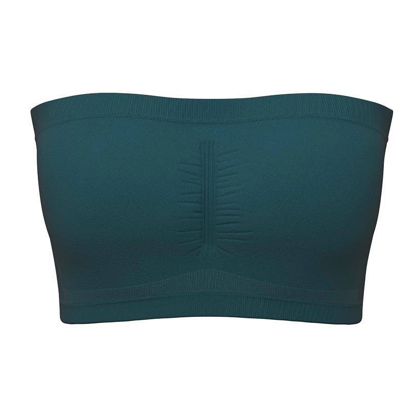 

Большой размер Двухслойный Бюстгальтер-бандо без бретелей со съемными вкладышами - Женское невидимое обертывающее грудь нижнее белье XL