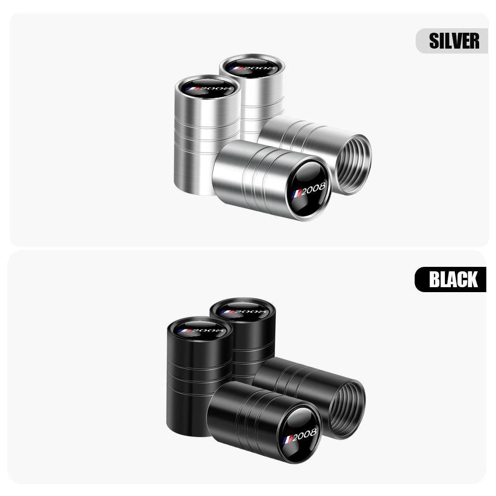 Car Styling 3D Auto Tire Valve Caps Metal Wheel Dust Covers Accessories For Peugeot 206 207 208 306 307 308 406 407 408 508 106