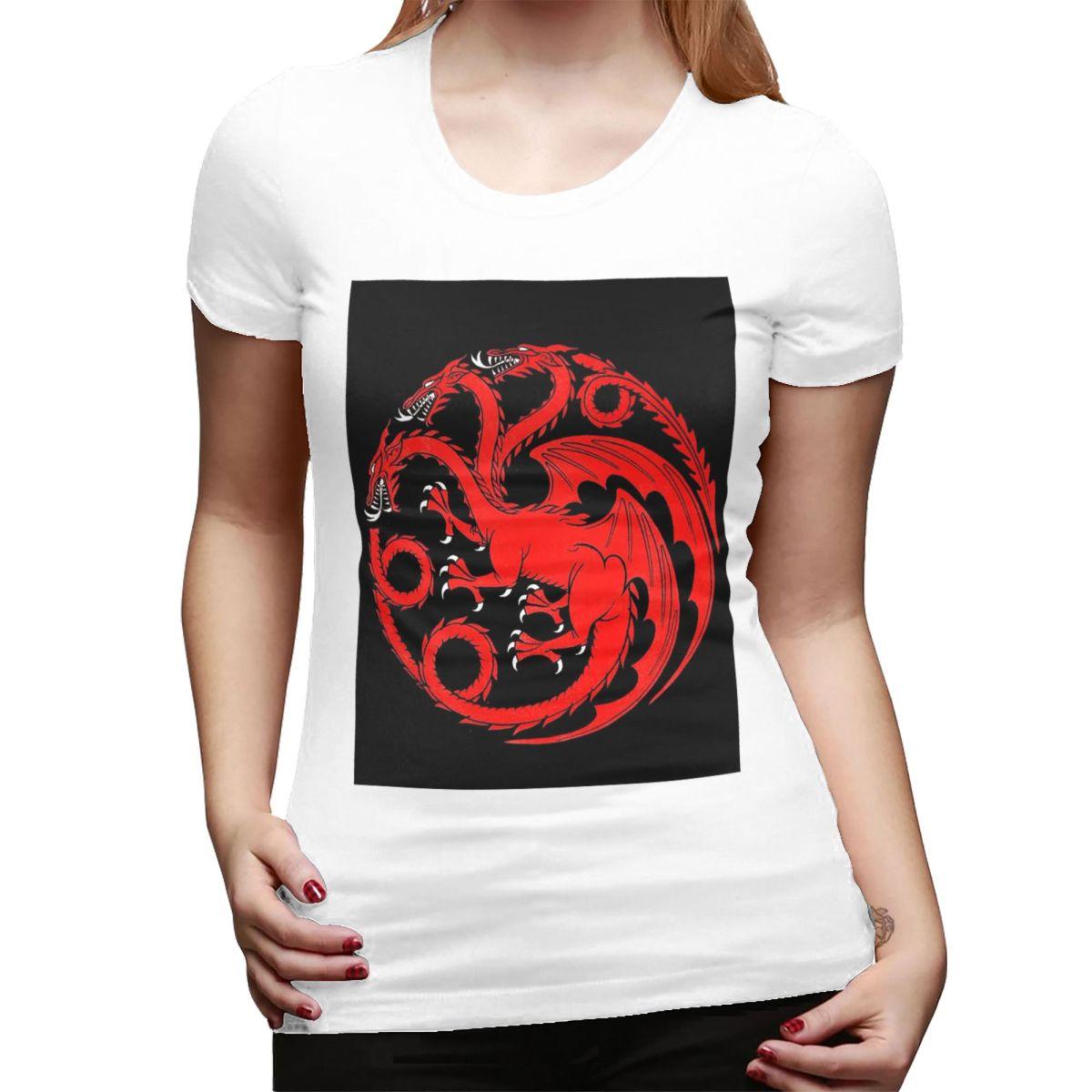 

House Targaryen TShirt for Women ONeck Streetwear T Shirts Womens Short Sleeve Summer Clothes Tops S