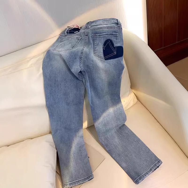 

2025 Trendy Petite High-Waist Slim Fit Washed Jeans for Women 2XL