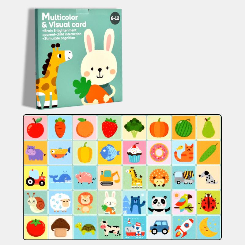 Baby Visual Stimulation Cards Montessori High Contrast Flash Card Infant Gift For Children Cognition Toy