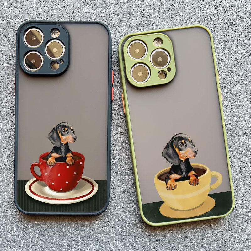Cute Cartoon Newspaper Reading Dog Phone Case For iPhone 15 14 16 12 Pro Max 11 13 Mini Pro Max X XR XS Lovely Shockproof Covers