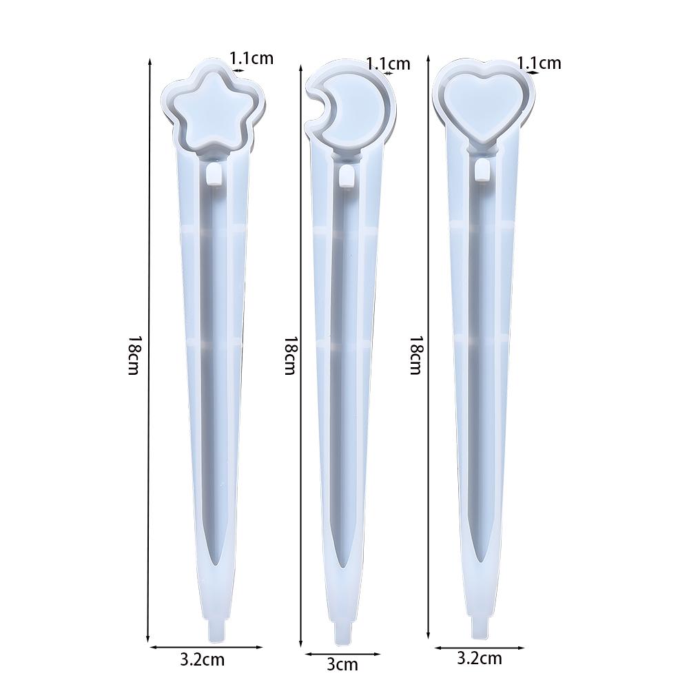 Quicksand Cute Pen Silicone Mold Heart Epoxy Resin Casting Mould for DIY Pen Holder Epoxy Resin Making Crafts Decor