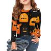 Girls Long Sleeve T Shirts Kids Fall Tops Crewneck Halloween Printed Basic Tees 3-9Y