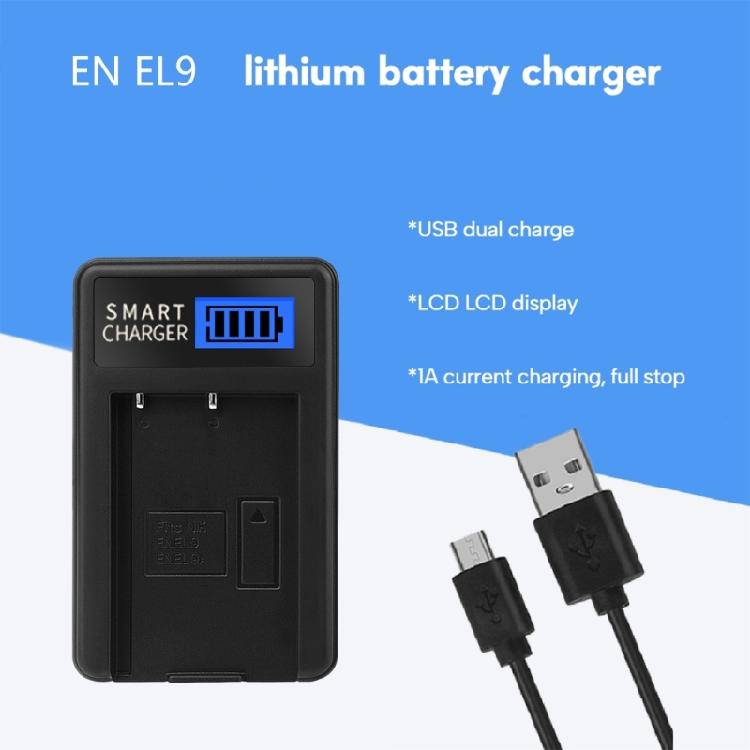 EN-EL9 EN-EL9A LCD Single Charger Battery Charger for D40 D40x D60 D3000