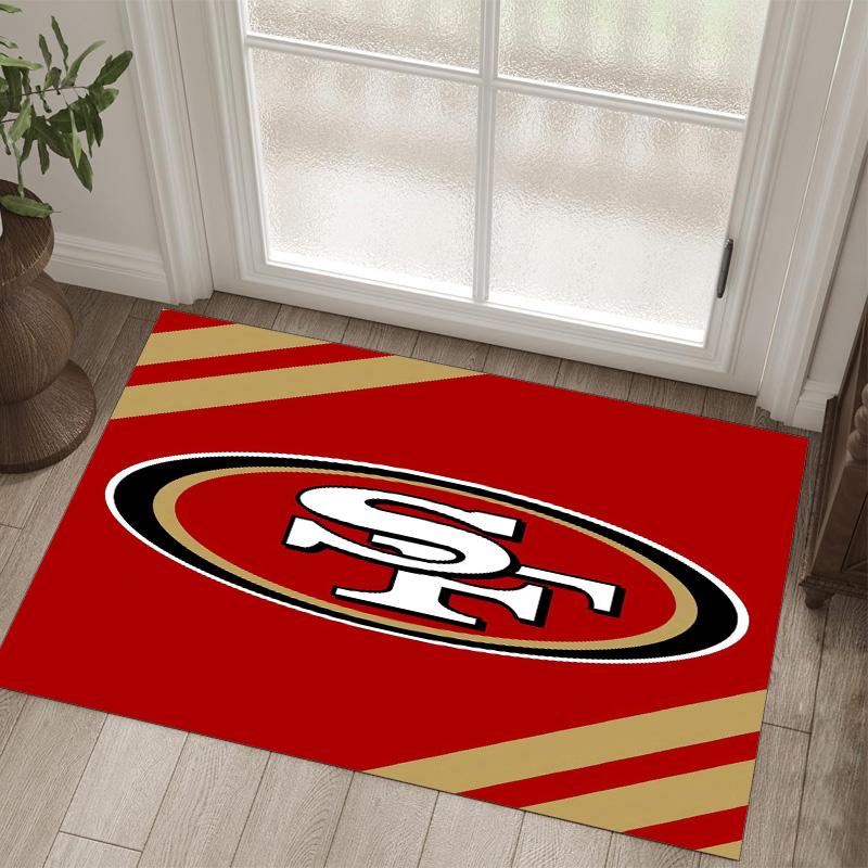 San Francisco 49ers Design Kristall Samt Teppich Gemütlich Nicht?Rutschfester Teppich mit Aufdruck für Schlafzimmer Wohnzimmer Eingang