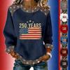 Women's Long-sleeved Fashionable Casual Everyday Independence Day Printed Top