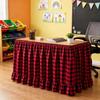Ruffled Edge Gingham Table Skirt Hook and Loop Plaid Ruffled Table Skirt  Wedding