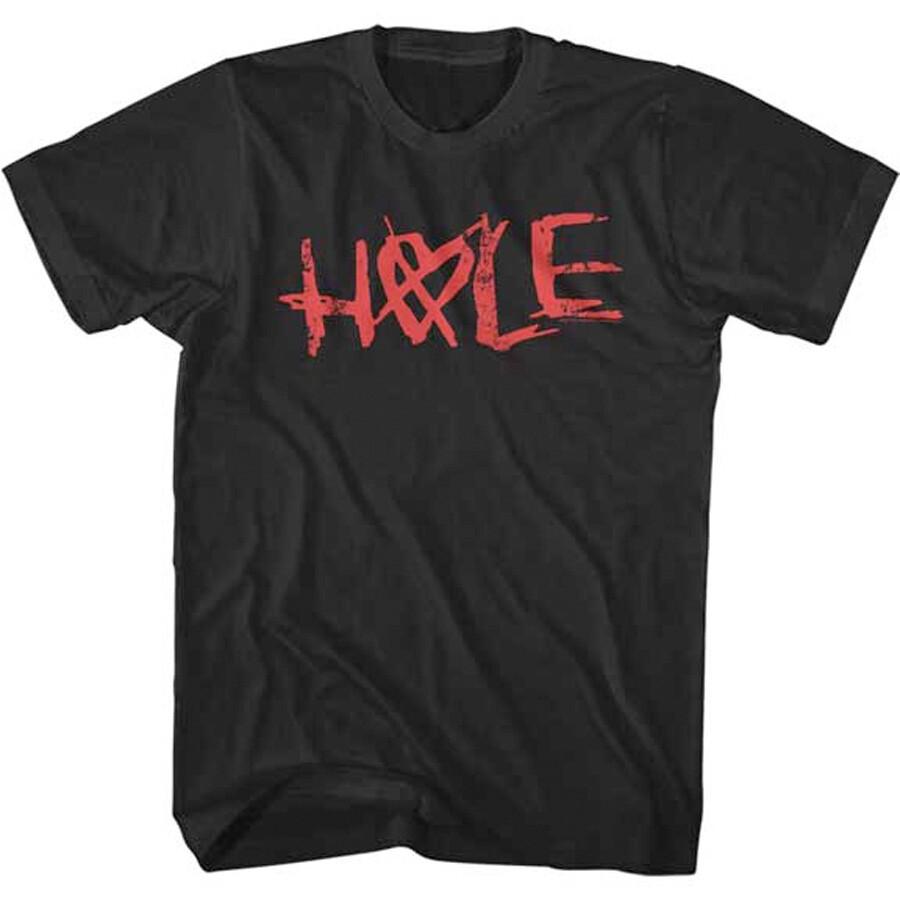 Hole-Courtney Love-Pretty Logo-X-Large Black T-shirt XXXL