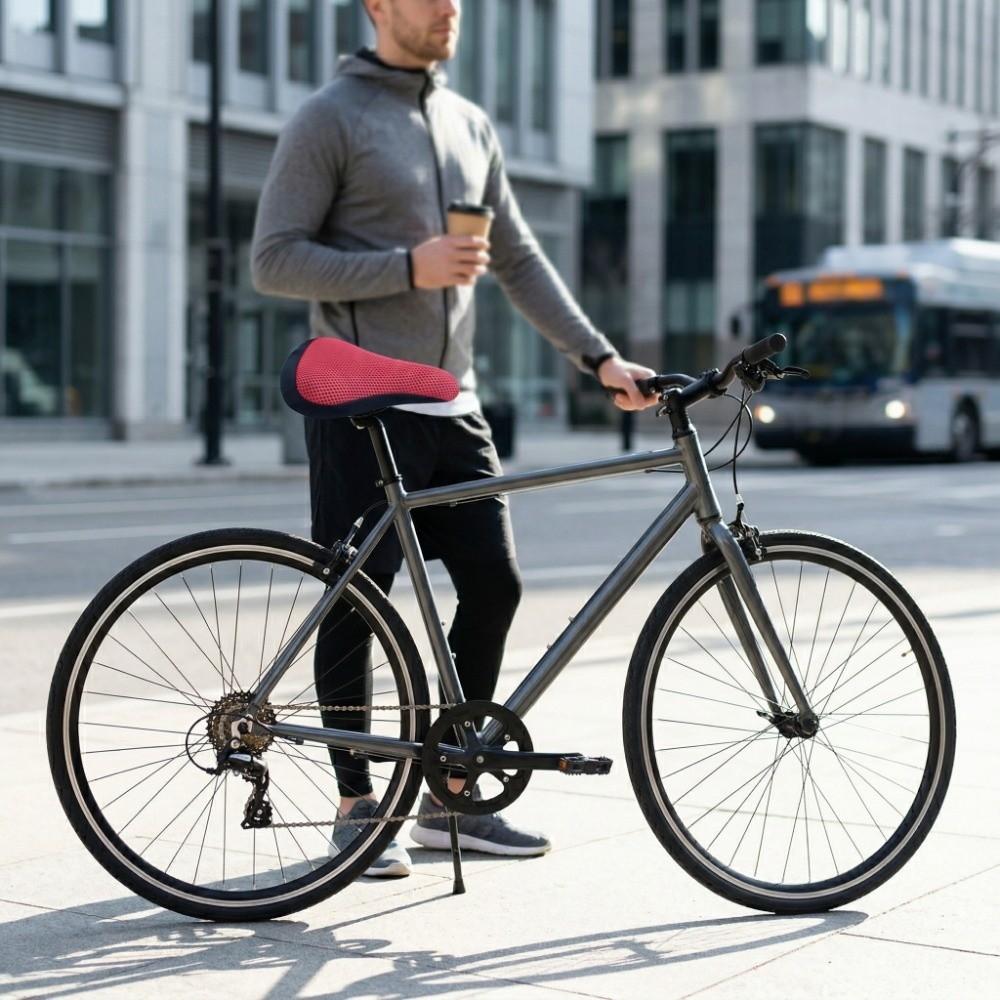 4PCS 3D Fabric Bike Seat Cover Breathable Mesh Bicycle Saddle Cover Riding Equipment