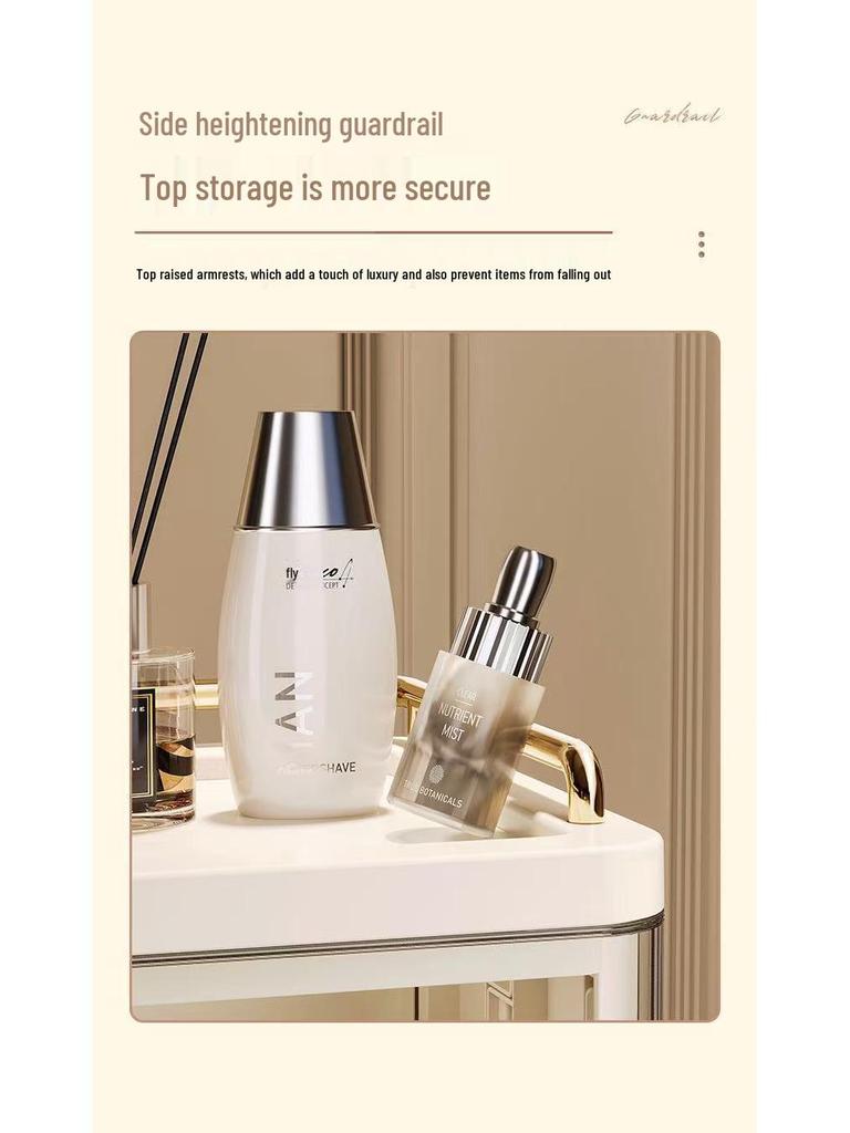 Foldable Luxury Cosmetic Storage Box with Drawer - Large Capacity Skincare & Lipstick Organizer