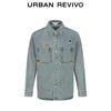 UR Men's 2025 Autumn Embroidered Washed Denim Shirt