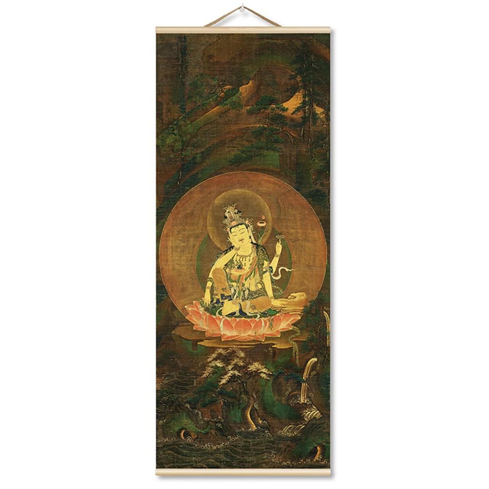 Buddhist Statue Hanging Scroll Hanging Scroll for Buddhist Memorial Buddhist Buddhist Japanese Room Decoration "Nyoirin Kannon" Altars, Services,