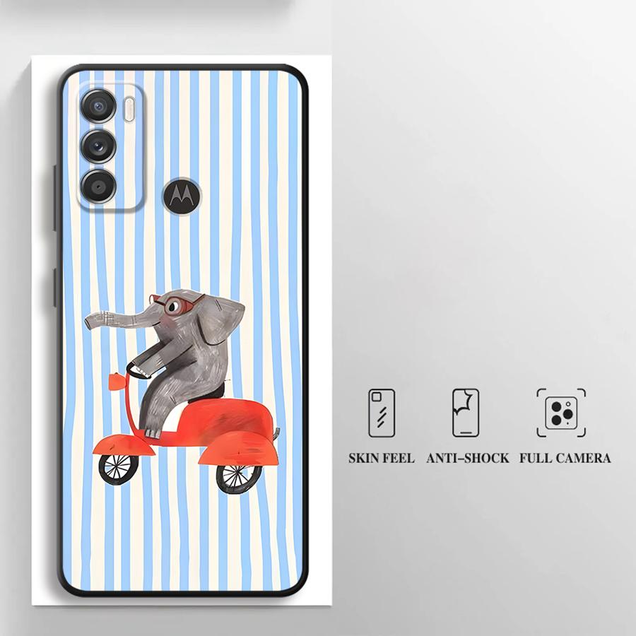 Case for Motorola Moto G53 G30 G52 G60s G71 G22 Edge40 G51 G73 Edge 20 Pro 30 Lite G50 G32 Phone Cover Creative Cartoon Animals