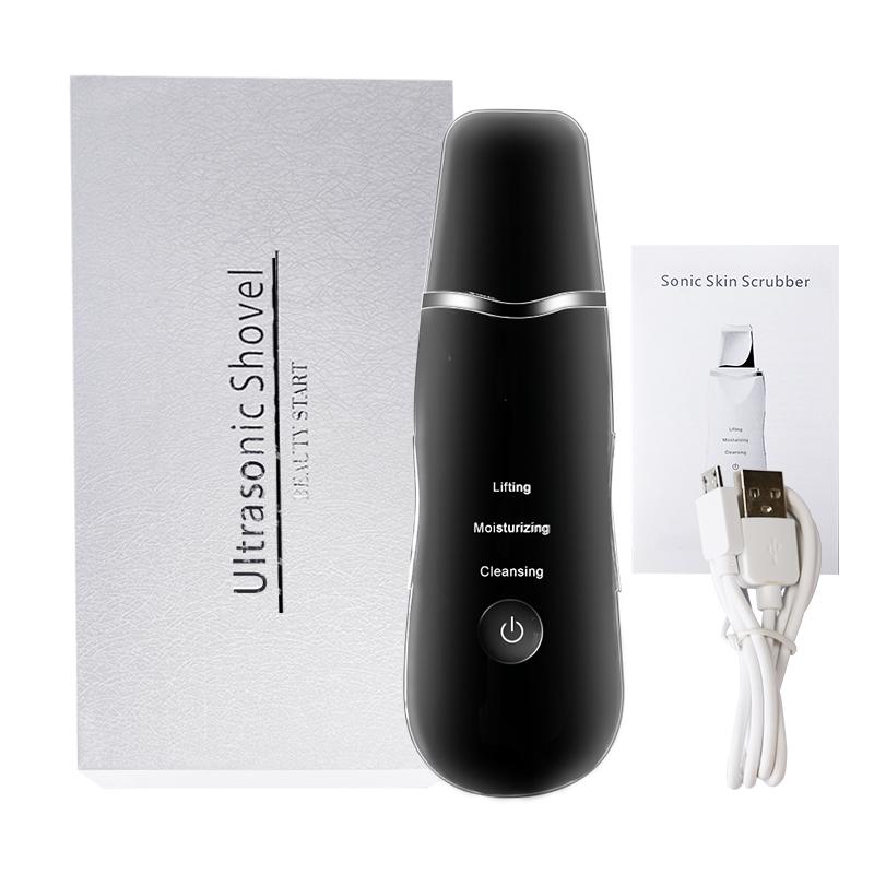 Face Scrubber Facial Peeling Skin Scrubber Deep Facial Cleaning Spatula Acne Pore Ultrasonic Scrubber Facial Cleanser