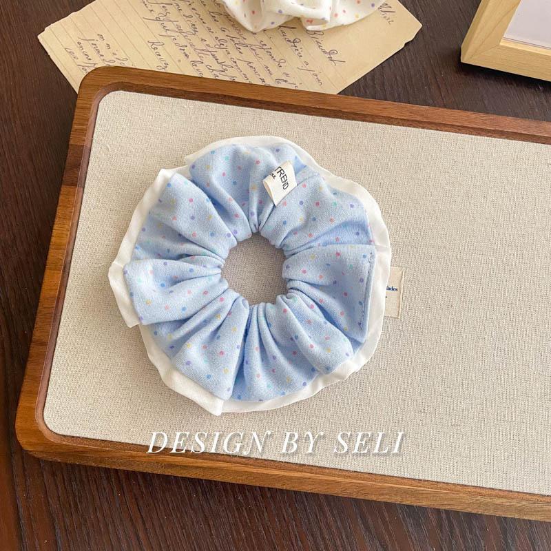 Soft Knitted Collection Autumn Winter Sweet Scrunchie Polka Dot Floral