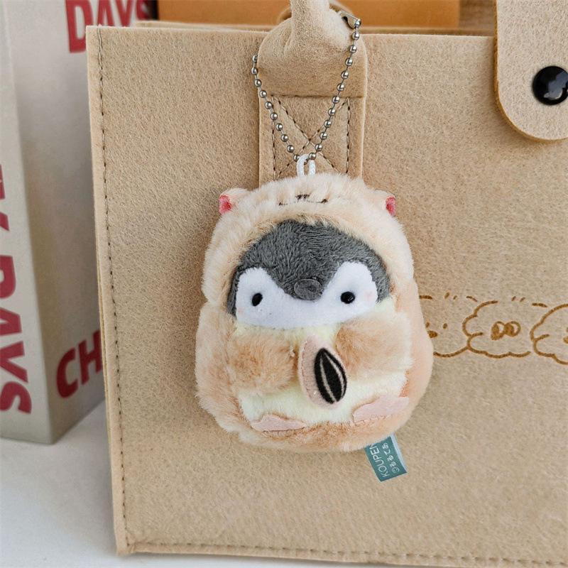 Cute Drag Penguin Plush Animal Bag Keychain Pendant Coin Wallet Car Key Plush Pendant