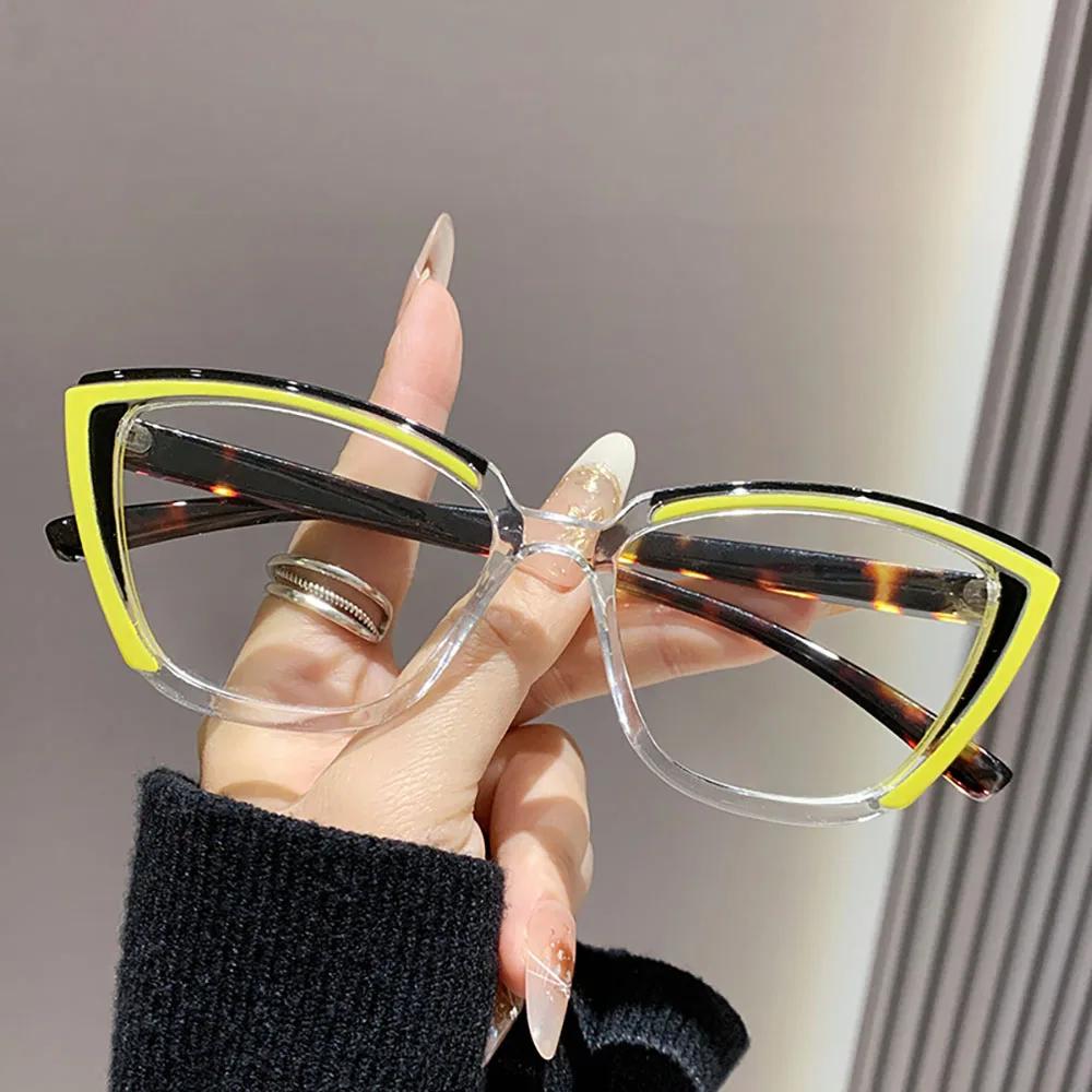 

Fashion Women Cat Eye Reading Glasses Men Anti Blue Light Glasses Brand Designer Colorful Frame Presbyopia Eyewear +1.0 to +4.0 +100 жёлтый